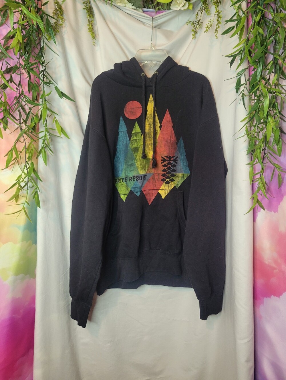 Bryce Resort VA Merch Hoodie w/ Multicolor Mountain Graphic Design